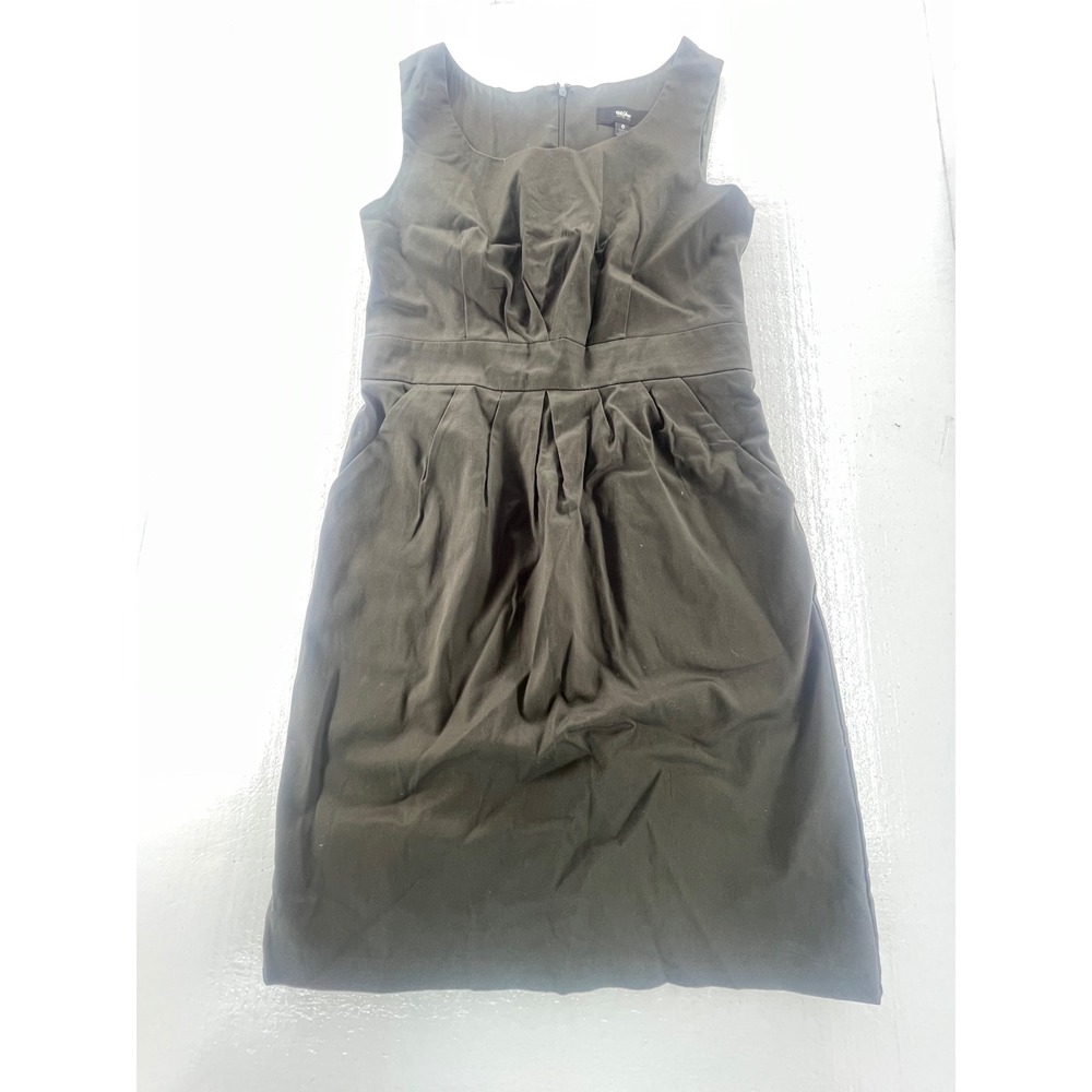 Mossimo Olive Green Dress Sleeveless Pockets Pleated Career Casual Size 8‎